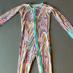 Little Sleepies 2T pink marbled print